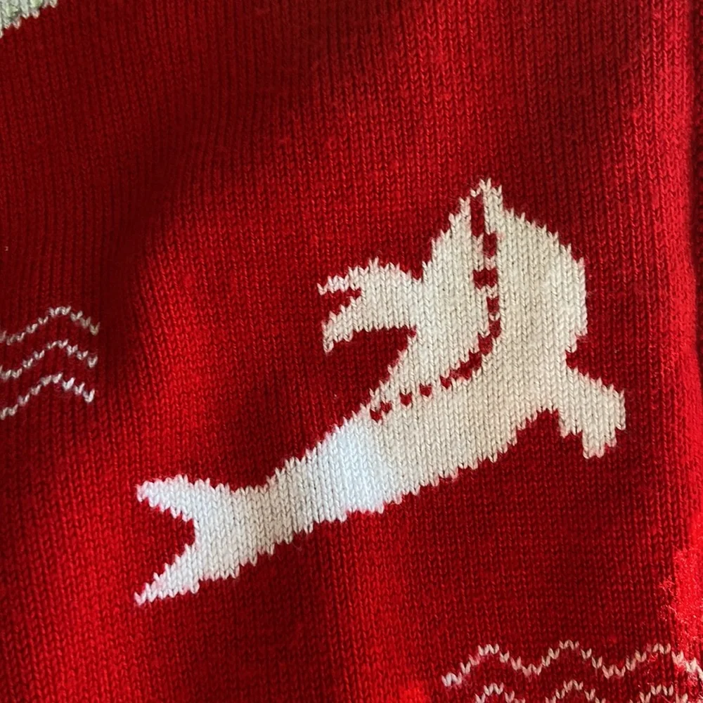 Red Dolphin Zip-Up Hoodie Sweater